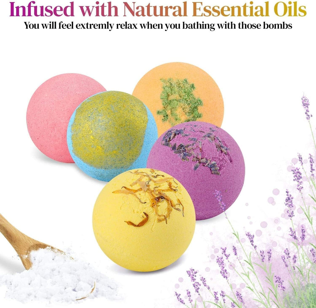 Bath Bombs Gift Set 2.8 OZ*12 PCS Organic Natural Essential Oils, Relax and Moisturize Skin, BOENFU Luxury Spa Bomb Gifts for Girl, Mom, Kids, Wife, Birthday,Valentine'S Day, Anniversary