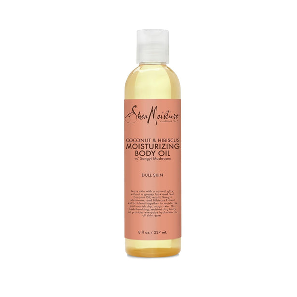 Sheamoisture Body Oil, Bath, and Massage for Dull Skin Coconut Oil and Hibiscus for Glowing Skin 8 Oz