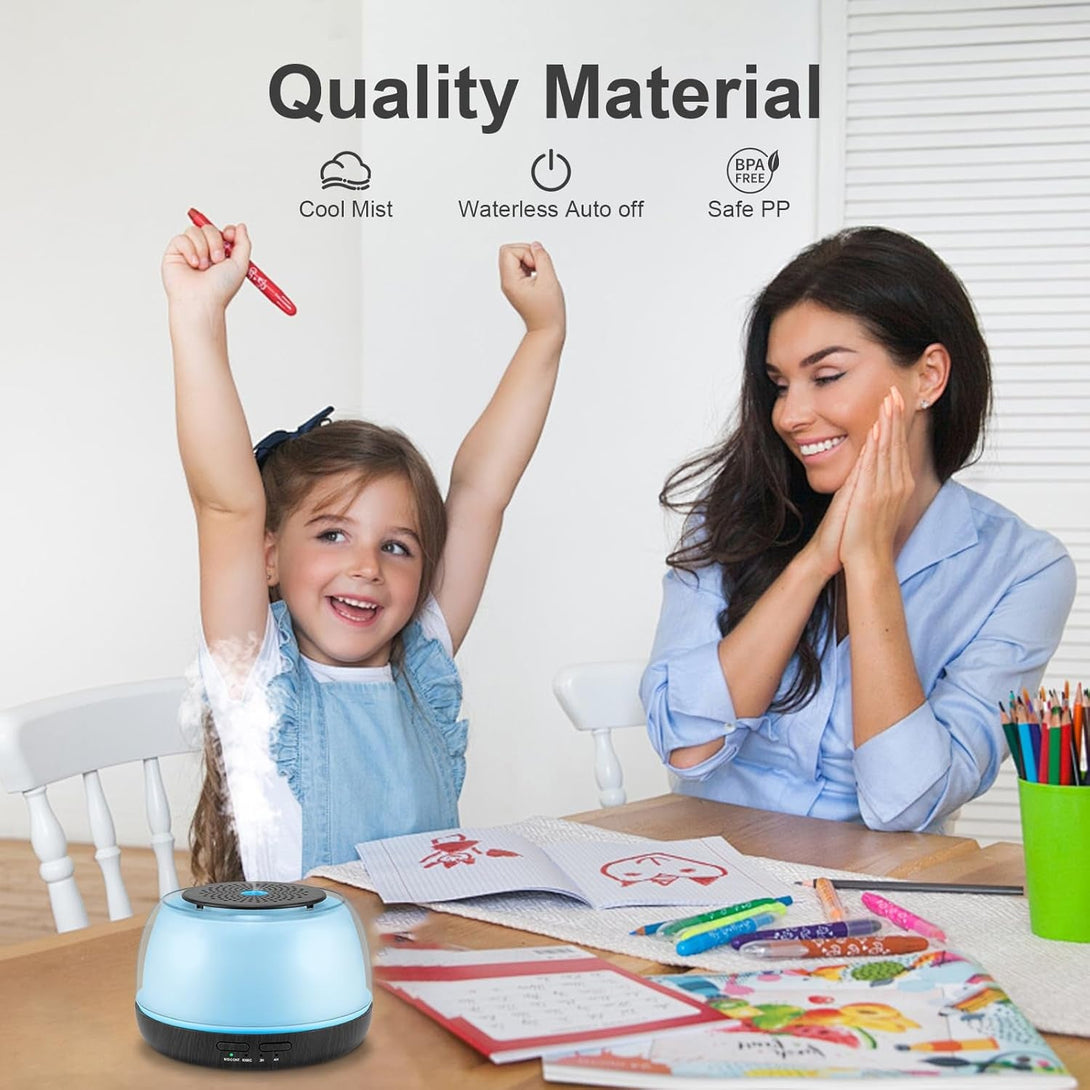 300ML Essential Oil Diffuser - 8-Hour Aromatherapy with Remote Control, 7-Color LED Lights, 4 Timer Settings for Home