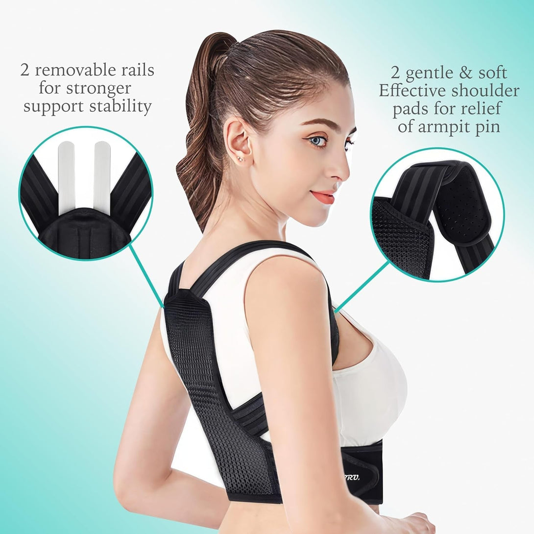 Adjustable Posture Corrector, Back Brace, Posture Trainer, Scoliosis and Hunchback Correction, Back Pain, Spine Corrector (Medium)