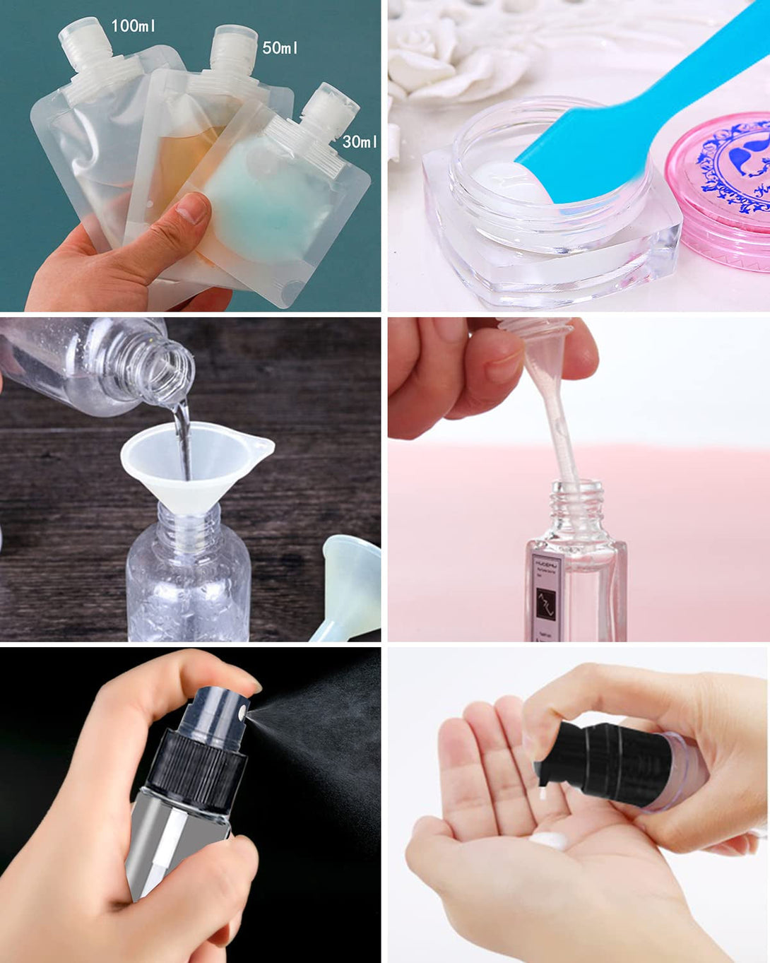 17 Pack Travel Pouches for Toiletries,Tsa Approved,Travel Size Portable Containers,Stand up Pouch,Refillable Travel Accessories for Shampoo Conditioner Lotion Soap Liquids (A-17Pcs)