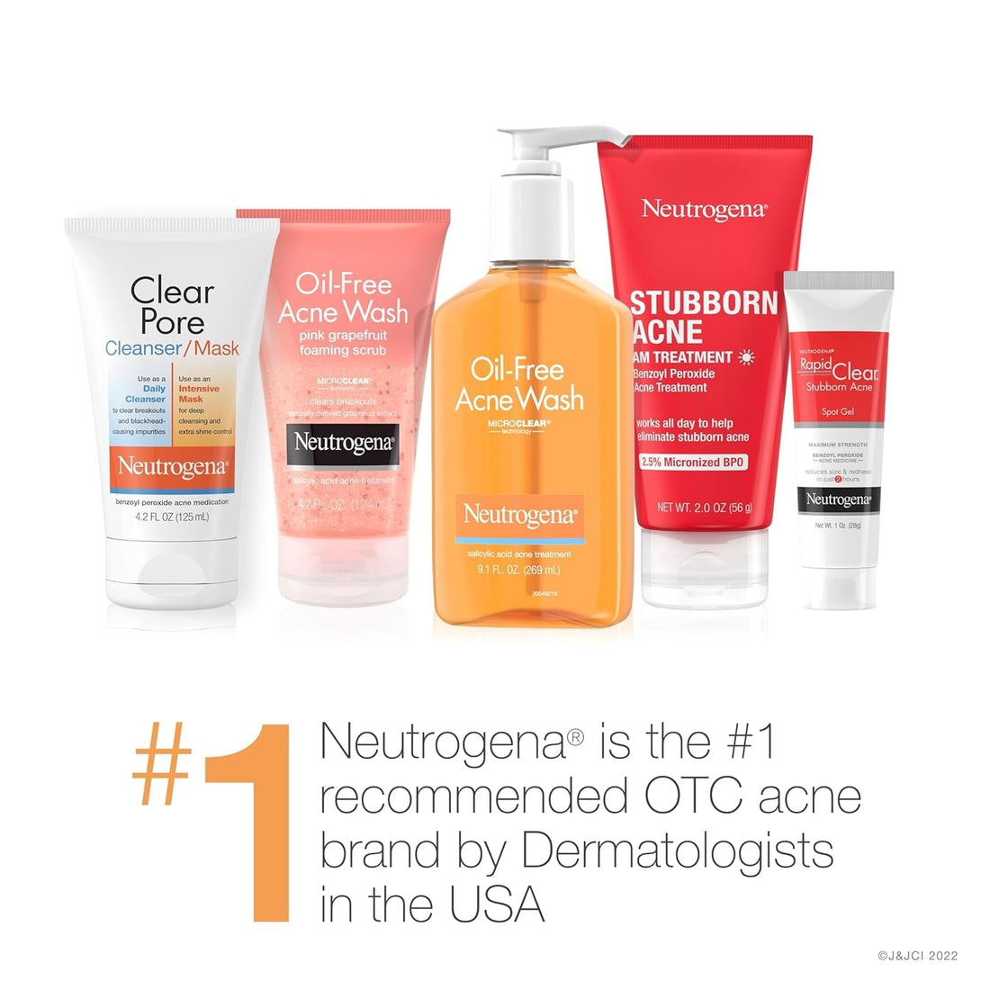 Neutrogena Facial Cleansing Bar Treatment for Acne-Prone Skin, Non-Medicated & Glycerin-Rich Formula Gently Cleanses without Over-Drying, No Detergents or Dyes, Non-Comedogenic, 3.5 Oz