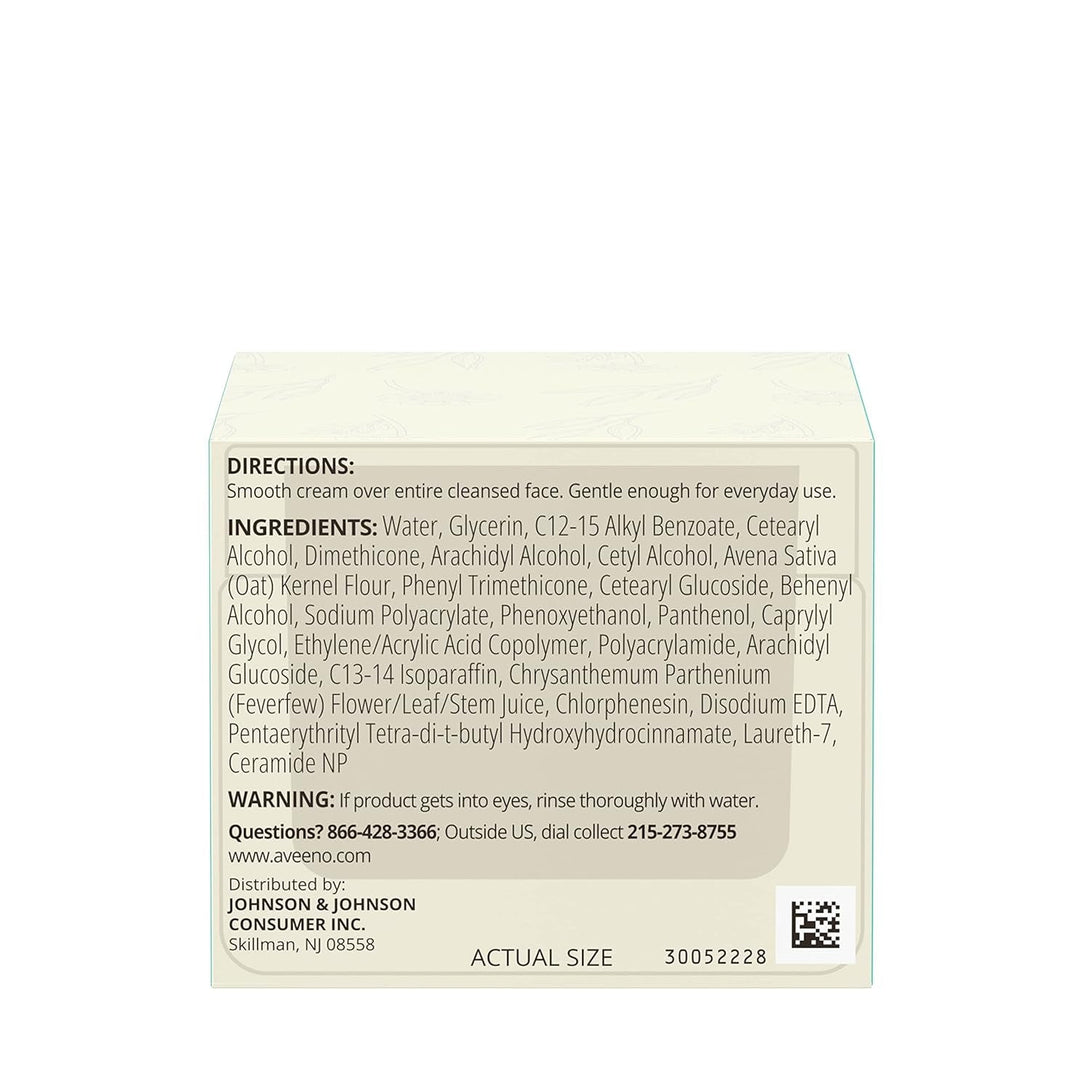 Aveeno Calm + Restore Facial Cream for Redness Relief, Soothing Face Moisturizer for Sensitive Skin, Hypoallergenic Formula, Fragrance-Free, 1.7 OZ
