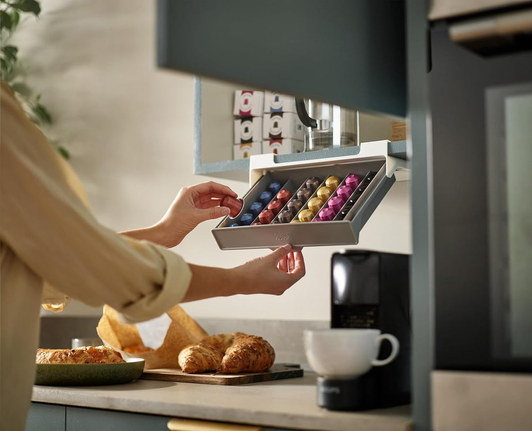 Joseph Joseph Cupboardstore: Under-Shelf Space-Saving Coffee Pod Drawer - Holds 30 Nespresso Original-Style Capsules
