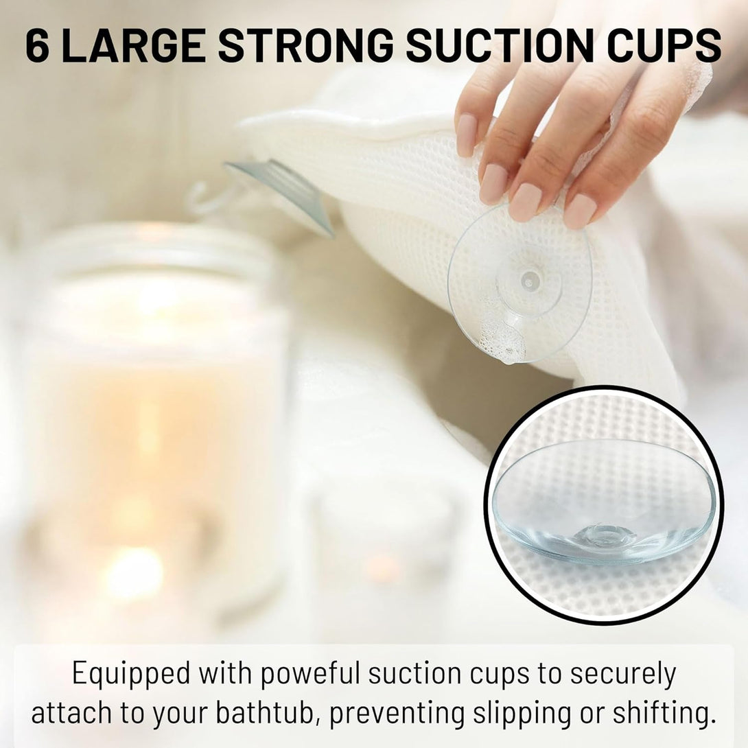Sierra Concepts Bath Pillow Spa Bathtub Ergonomic for Tub, Neck, Head, Shoulder Pillows Support Cushion Headrest - Luxury Soft 3D Mesh + Strong Grip Suction Cups Soaking Large, Paradise