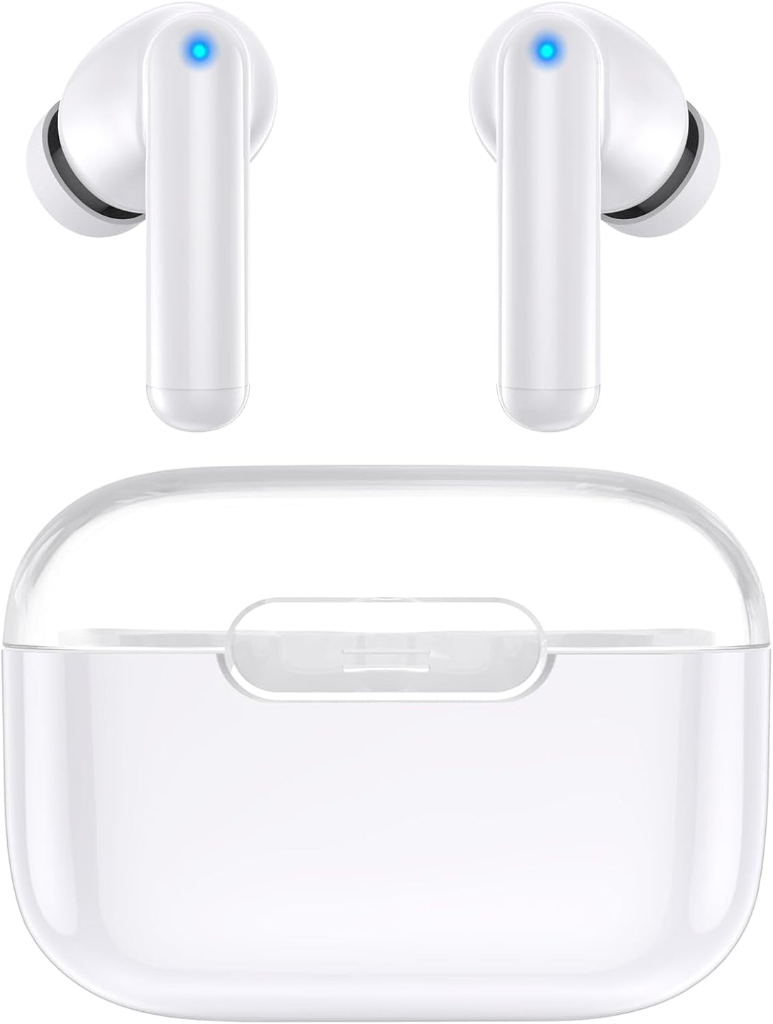Kurdene P3 Wireless Earbuds Bluetooth 5.3 Headphones, Deep Bass Stereo with Microphone Earphones In-Ear, Immersive Premium Sound Ear Buds for Iphone, Android-Clear
