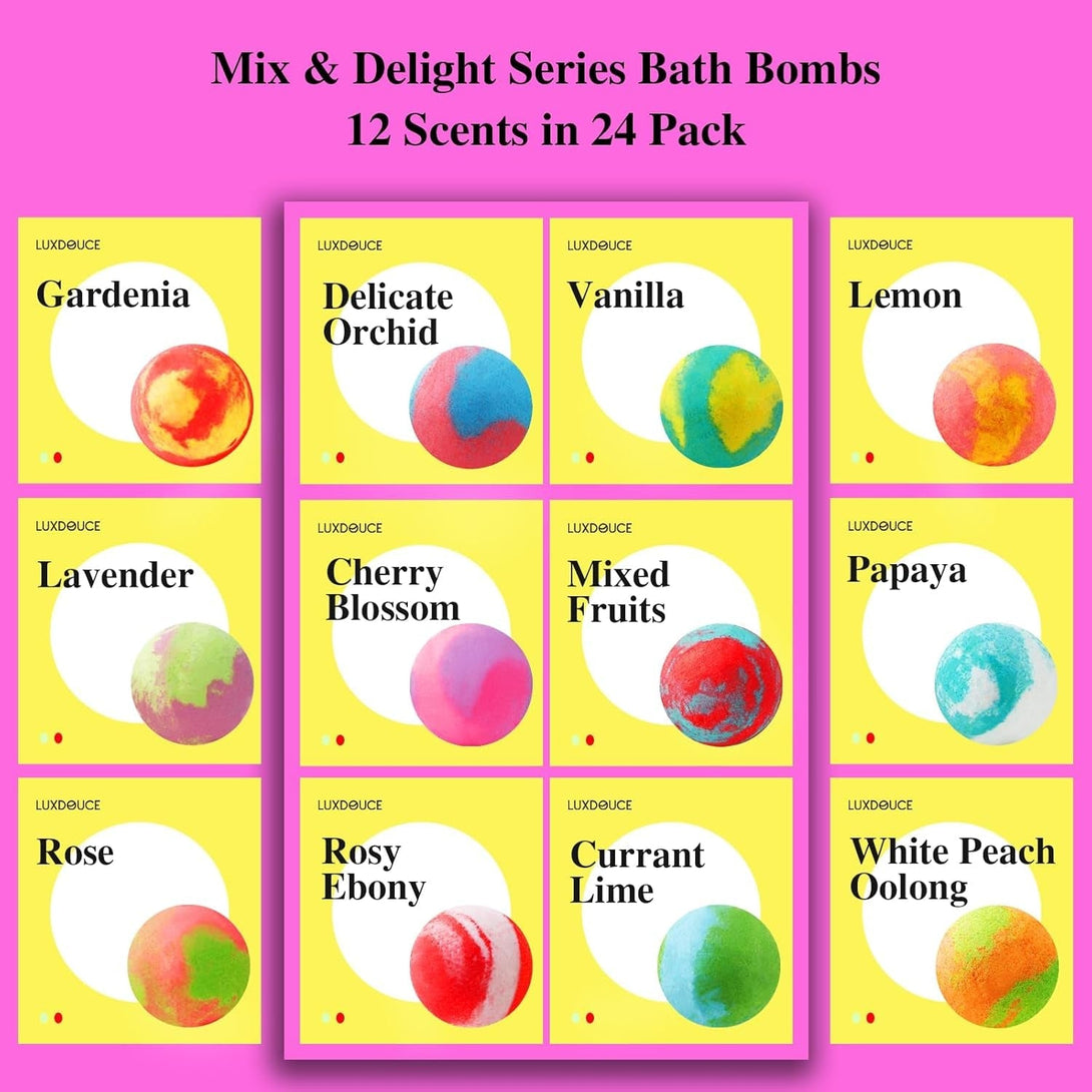 48 Pack Bath Bombs Gift Set – Aromatic Bubble Bombs with 18 Scents, SPA Relaxing & Skin Nourishing, Ideal Self-Care Gifts for Women, Wife, Grandma, or Daughter on Birthdays or Summer Occasions