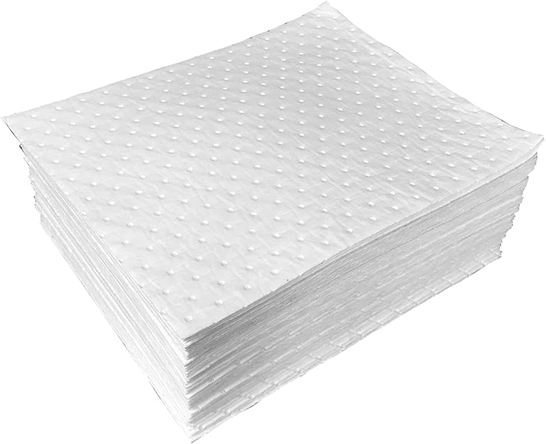 Absorbent Mat Pad, Economical Oil Absorbent Pads,Absorbs Liquids,20" X 15",White.