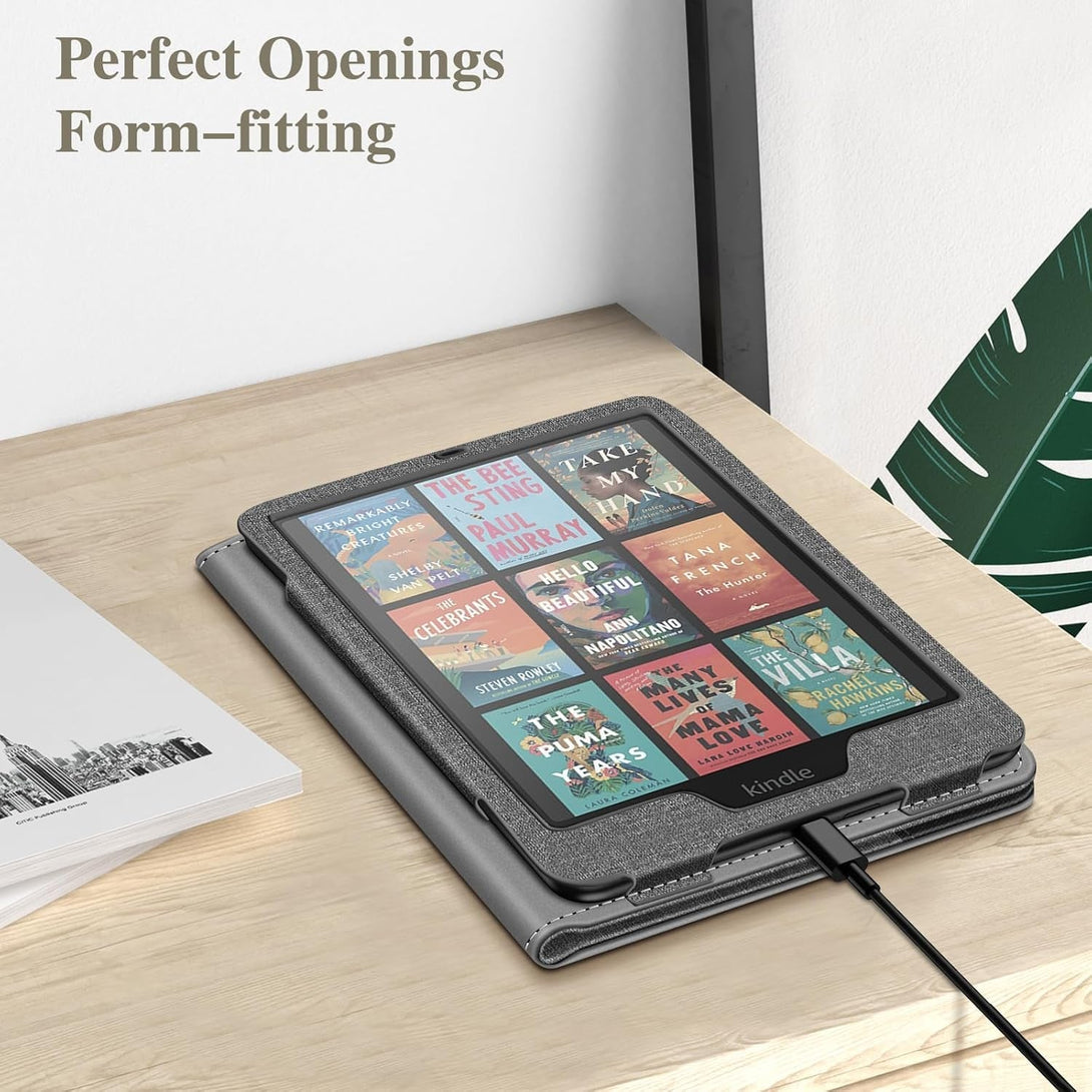 Fintie Case for 7"/6.8" Kindle Paperwhite(12Th/11Th Generation-2024/2021) and Kindle Colorsoft Signature Edition -Slim Foldable Stand Cover Auto Wake/Sleep for Paperwhite 2024, Gray