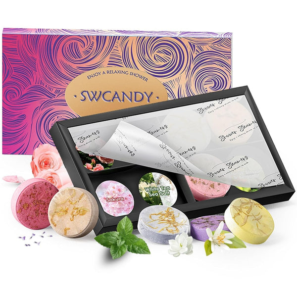 Shower Steamers Aromatherapy SWCANDY 8 Pack Mothers Day Gifts for Women, Her, Mom, Men Natural Essential Oil Home Spa Self Care Stress Relief Relaxation Bath Bombs Easter Basket Stuffers Wife Flower