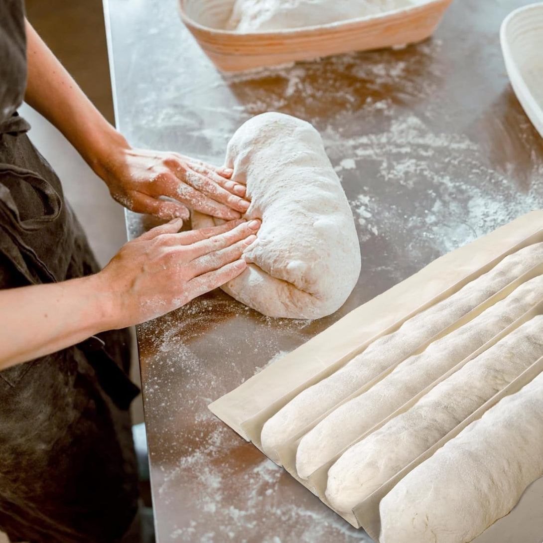 3Pcs All-Cotton Tea Towels for Baking Sourdough - 28" Unbleached Bread Basket Flour Sack Towels, Proofing Cover Cloth for Dough Raising Baguettes Loaves Ciabatta, Bread Making Accessories Bakers Gift