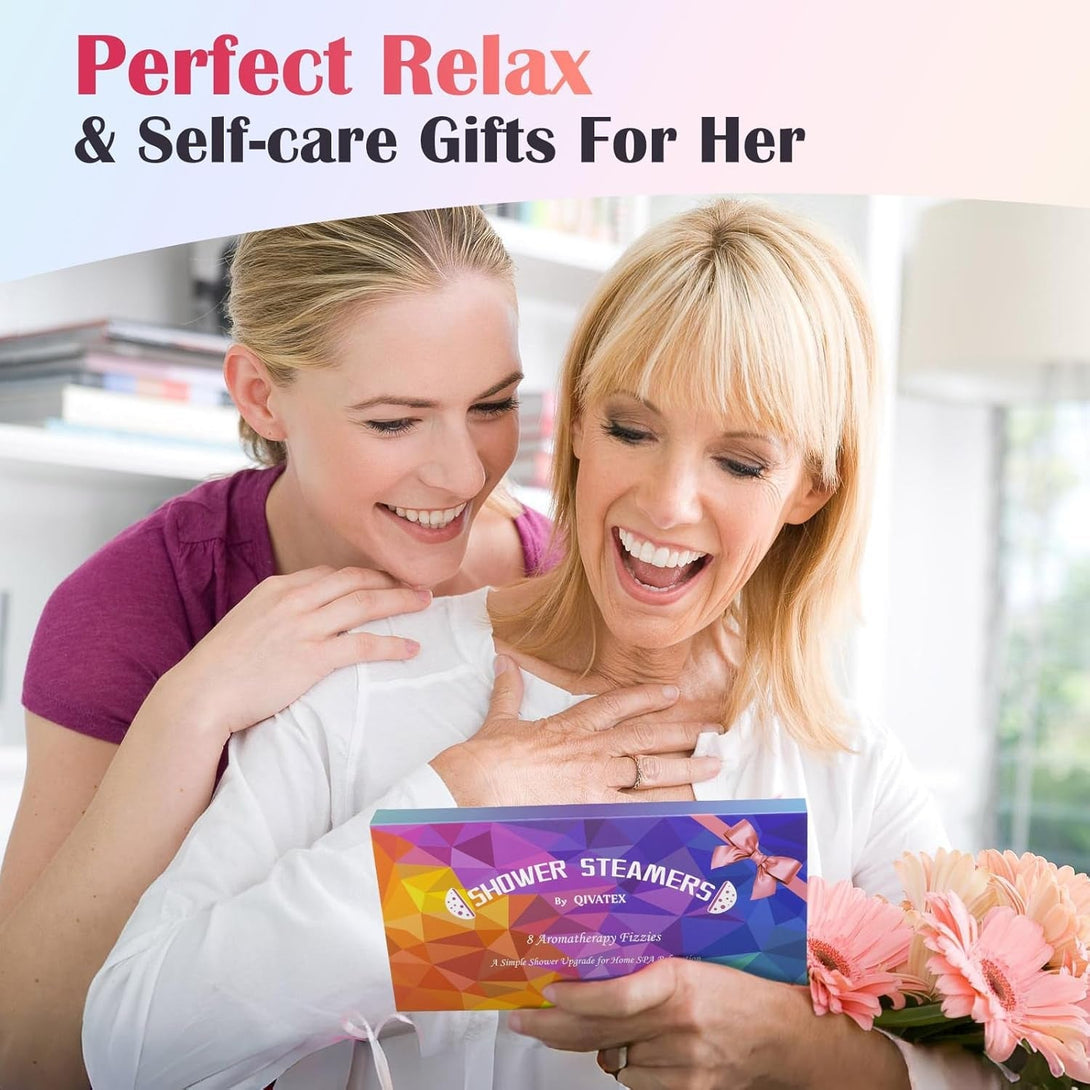 Shower Steamers Aromatherapy, Birthday Gifts for Women Wife Teen Girls Mom, Natural Essential Oil Home SPA Self Care Stress Relief Shower Bombs (8 Pack)