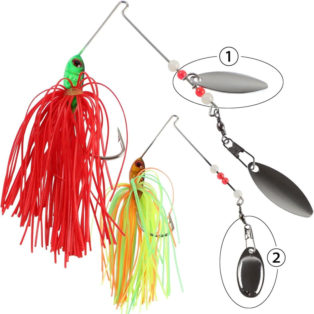 6 Pcs Fishing Lures Spinner Baits for Bass Fishing,Trout Salmon Hard Metal Spinnerbaits