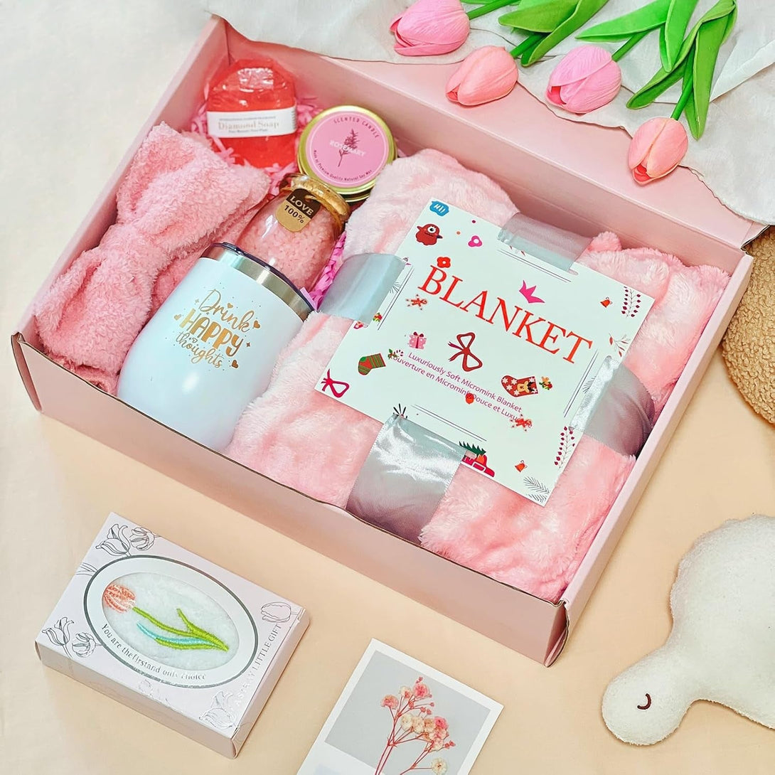 Birthday Gifts for Women,A Luxurious Set with Cozy Blanket and Exclusive Digital Painting Kit. Ideal for Friends, Moms, Sisters, Girlfriend as Get Well and Spa Gifts for Women