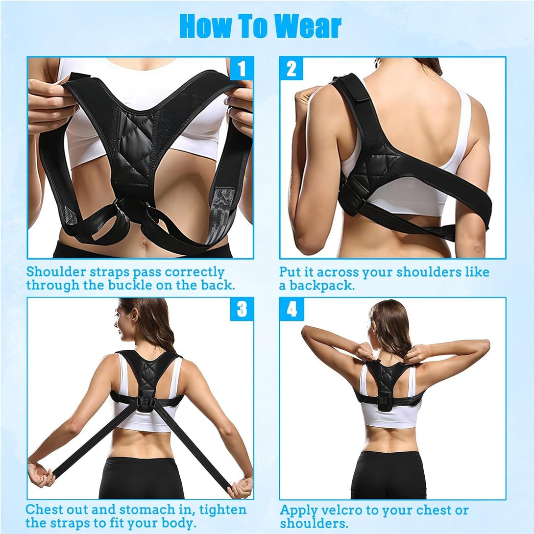 Back Brace Posture Corrector for Women and Men - Invisible & Mesh Breathable Upper Back Brace - Adjustable Back Straightener - Relieve Shoulder, Neck & Back Pain, 1 PCS