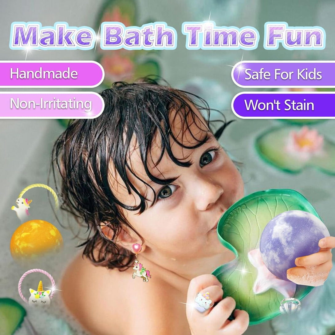 Unicorn Bath Bombs for Kids Girls with Surprise Toys Inside, 20 Pack Handmade Bubble Spa Bath Bombs Gift Set for Girls with Jewelry Toys Inside, Birthday Mothers Day Gifts for Daughter Wife