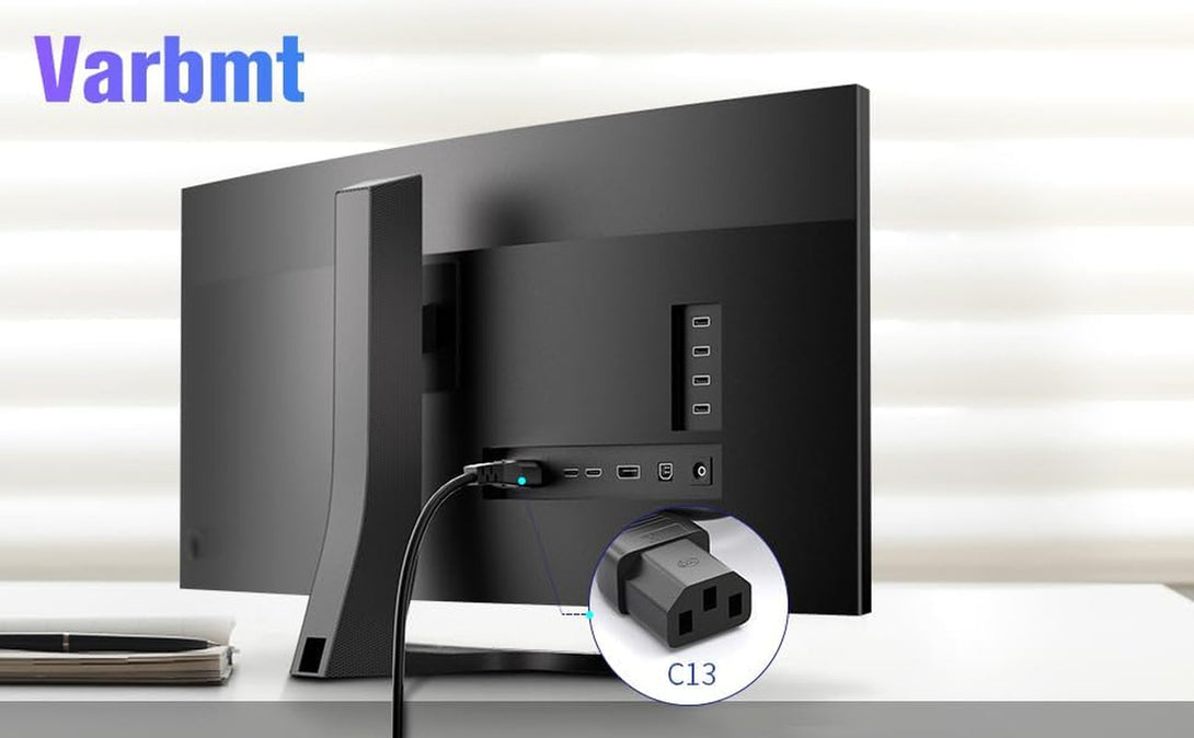 Computer Power Cord - 4FT, 3 Pack 3 Prong AC Power Cable Made for Dell, Samsung, LG, Sony & More Computer Monitors - NEMA 5-15P to IEC60320 C13, Reliable Power Supply for Monitors