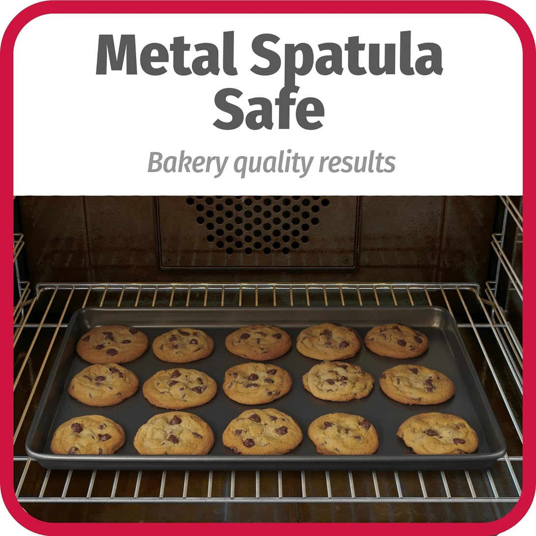 Goodcook Everyday Nonstick Carbon Steel Baking Sheet Set, 3 Pack – Small 13” X 9”, Medium 15” X 10”, Large 17” X 11” – Carbon Steel Cooking Pans, Cookie Sheet Bakeware Set