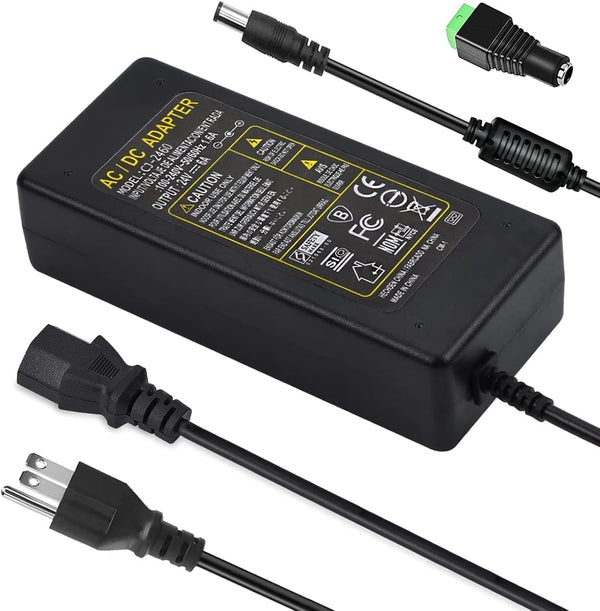 24V DC Power Supply 6A 144W,100-240V AC to DC Adapter with 5.5Mm X 2.5Mm&2.1Mm Output Plug, 24Volt 6Amp Power Supply 5Amp 4Amp 3Amp 2Amp 1Amp Adapter for 24V LED Strip Light, CCTV Cameras, Printer