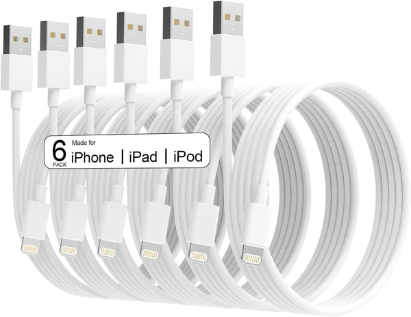 6Pack(3/3/6/6/6/9 FT) Original [Apple Mfi Certified] Iphone Charger Fast Charging Lightning Cable Iphone Charger Cord Compatible Iphone 14/13/12/11 Pro Max/Xs MAX/XR/XS/X/8/7 plus Ipad Airpods