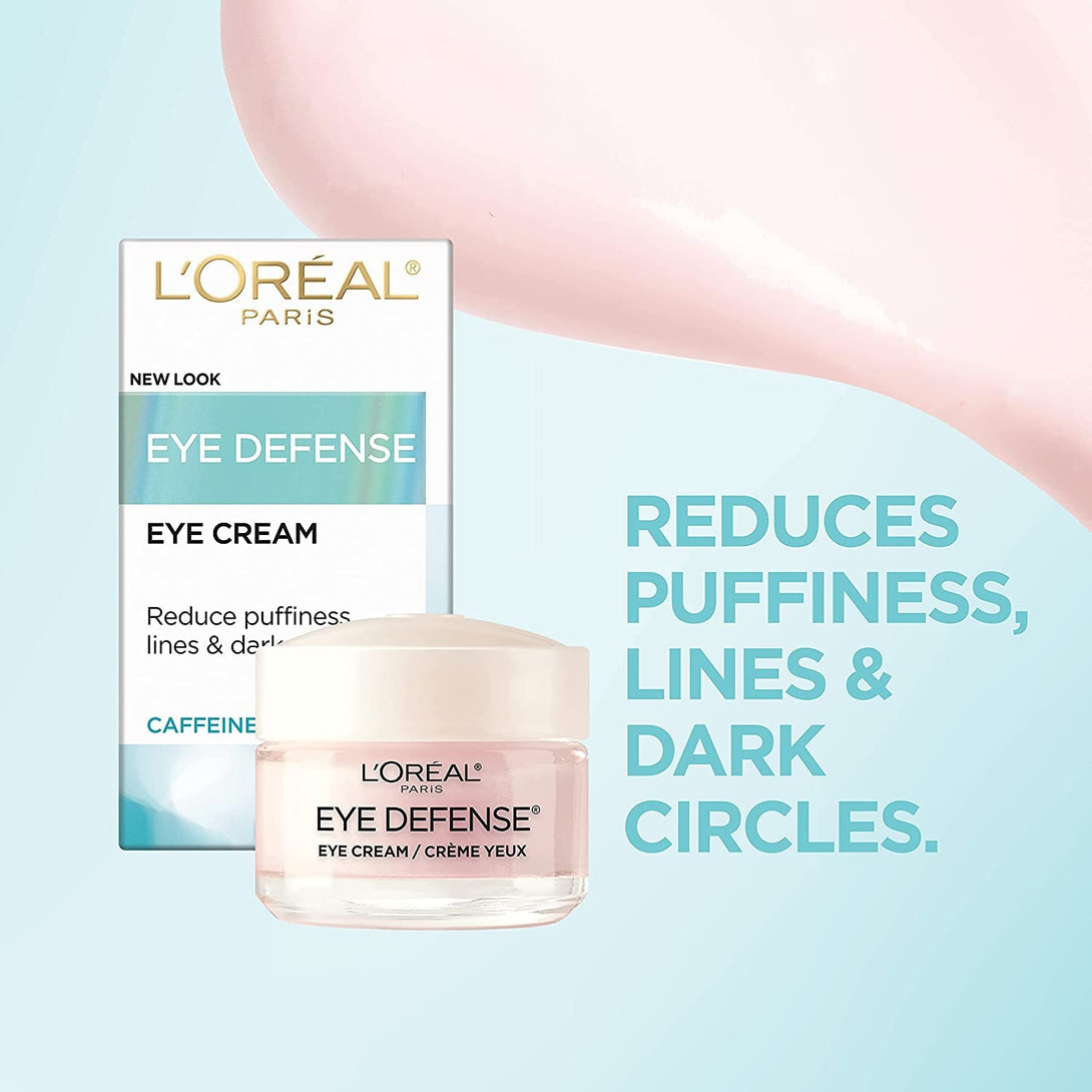 L'Oreal Paris Dermo-Expertise Eye Defense Eye Cream with Caffeine and Hyaluronic Acid 0.5 Oz