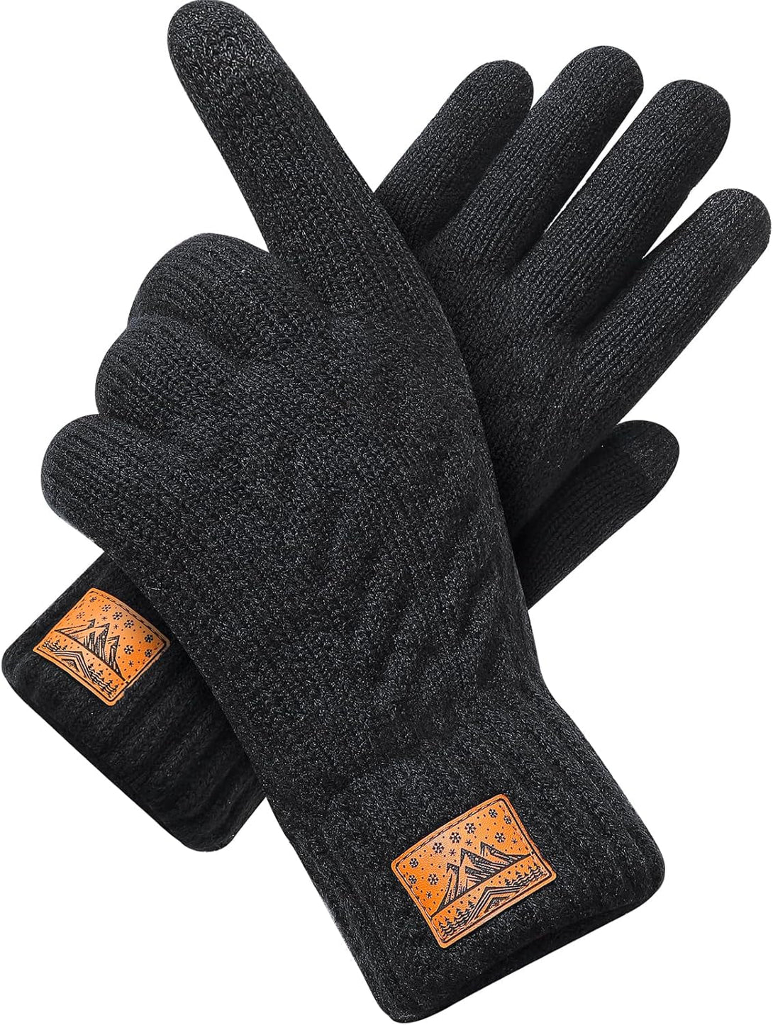 Winter Gloves for Men Women-Warm Touchscreen Cold Weather Gloves,Wool Knit Thermal Adults Gloves for Driving Texting