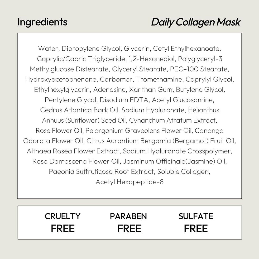 LAPCOS Collagen Sheet Mask, Firming Daily Face Mask with Collagen Peptides for Anti-Aging, Helps to Minimize Wrinkles, Restores Skin Elasticity & Firmness, Hydrating, Korean Beauty, 5-Pack