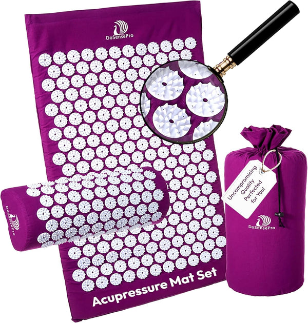 Acupressure Mat & Pillow Set - Acupressure Therapy for Back and Neck Pain Relief, Sciatica, and Pressure Point Aches Ideal Acupuncture Mat for Sleeping Aid & Recovery