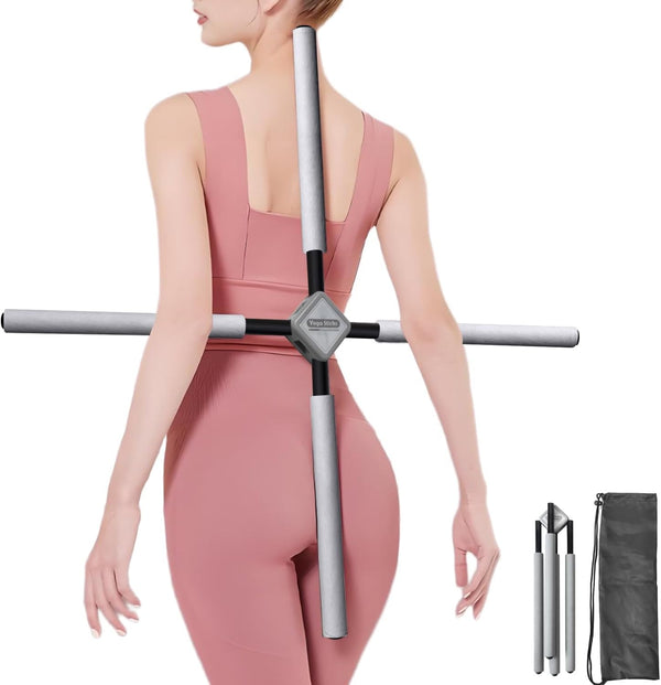 Back Straightener Posture Corrector|Yoga Stick Stretching Tool for Women and Men|Portable Posture Corrector Pole,Stretch Mobility Stick, Physical Workout Exercise Dowel