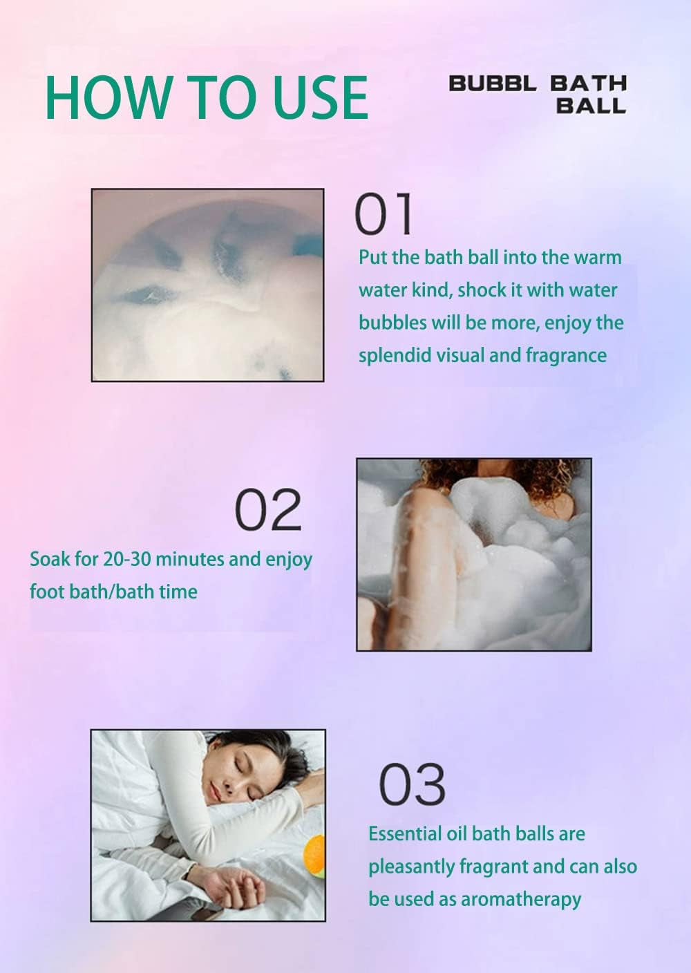 Bath Bombs Gift Set,Organic Handmade Large Fizzer with 100% Natural Materials for Kids, Women Men, Best Gift for All Festivals Including Lemon, Rose, Lavender, Vanilla, Green Tea, Ocean(6Pcs)