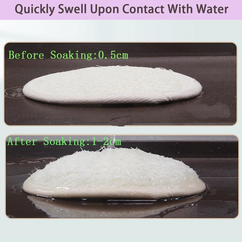 Natural Loofah Exfoliating Body Scrubber,Bath Shower Loofah Sponge for Women and Men,Made with Biodegradable Shower Luffa Sponge,For Face and Body That Gets You Clean(3 PC)