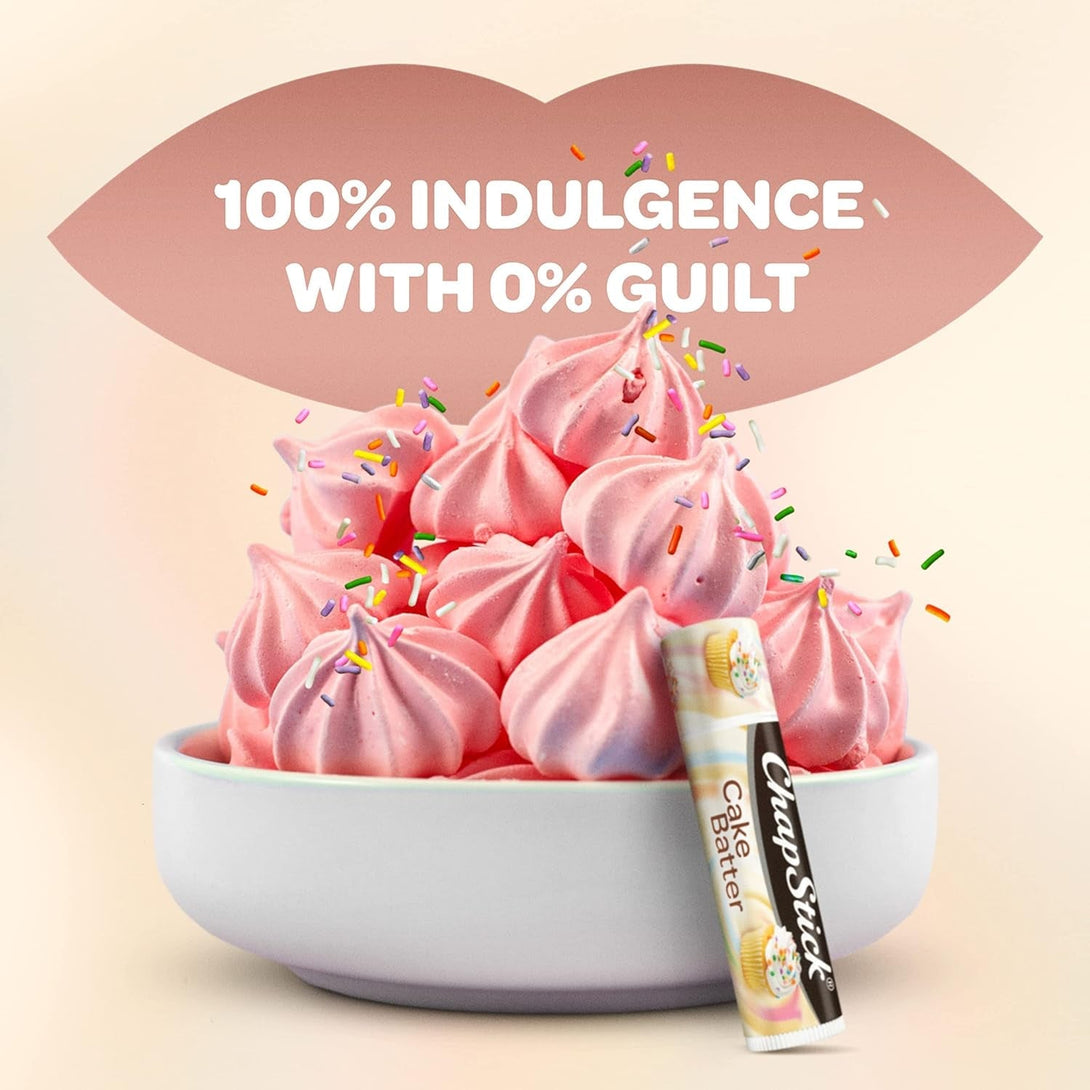 Chapstick Cake Batter Limited Edition Flavored Lip Balm Tubes - 0.15 Oz (Pack of 3)
