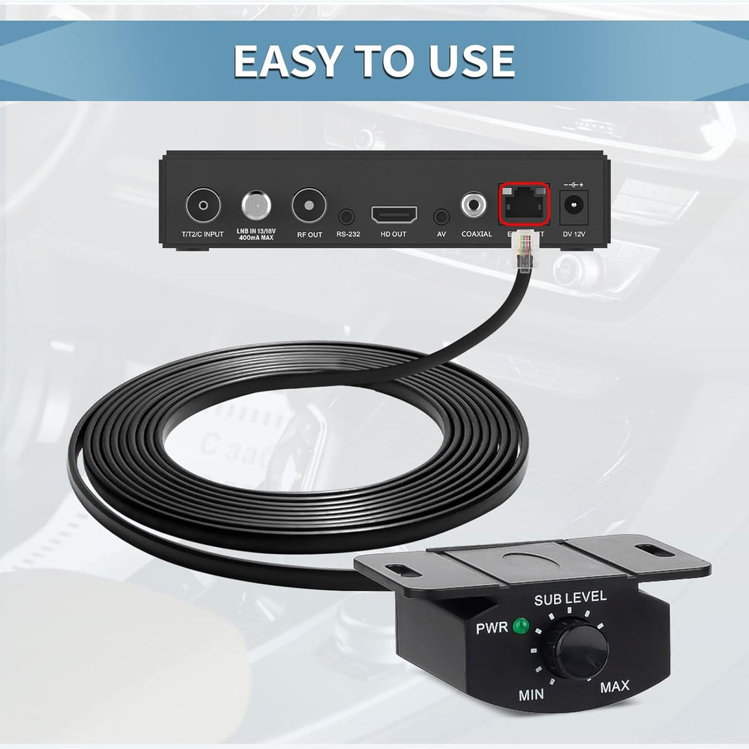 Universal Bass Control Knob, 3.5M/11.48Ft Bass Volume Knob with Extension Cable for Car Amplifier