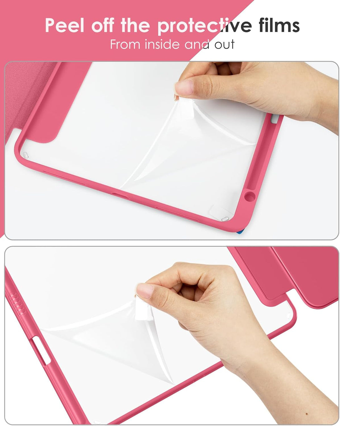 VIKESI Case for Ipad (A16) 11-Inch 2025 and Ipad 10Th Generation 10.9 Inch 2022, Clear Back and TPU Shockproof Frame Cover [Built-In Pencil Holder, Support Auto Sleep/Wake] - Watermelon