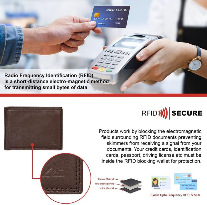 ASAD Genuine Leather Wallet for Men | Slim, Stylish, Genuine Leather Double Stitched RFID Blocking Bifold Stylish | Bifold Wallet with 8 Card Slot | Gift for Him | Brown