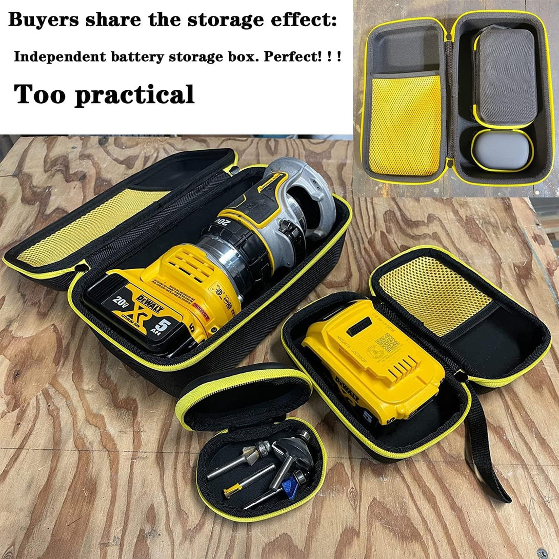 3 Pcs Hard Case for DEWALT 20V Max XR Cordless Router, Brushless(Dcw600B), Portable Carrying Storage Bag for Router Bits