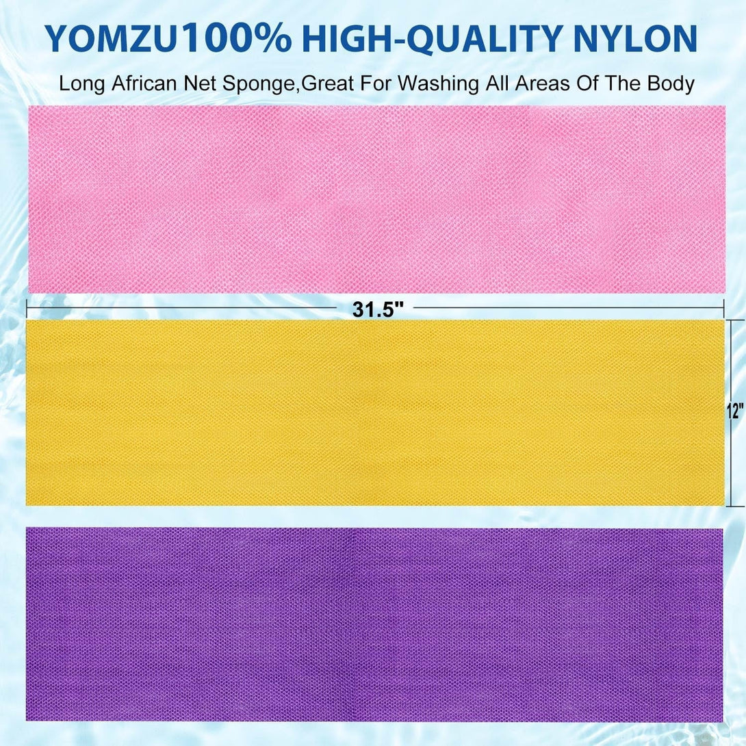 African Net Sponge Exfoliating Bath Sponge Scrubbing Long Rag Wash Shower Body Scrubber - 6 Pieces