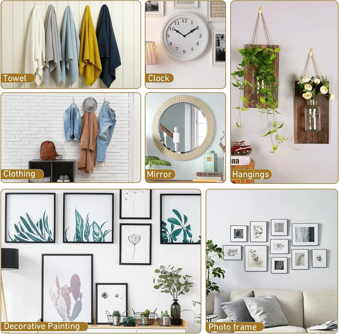 202 PCS Frame Hanger Kit, 10Lb, 20Lb, 30Lb, 50Lb&100Lb Picture Hanging Hardware Kit, Picture Hanging Tool, Pcture Hangers,Picture Frame Hanging Kit, Picture Hooks for Pictures, Canvas, Mirror (Silver)