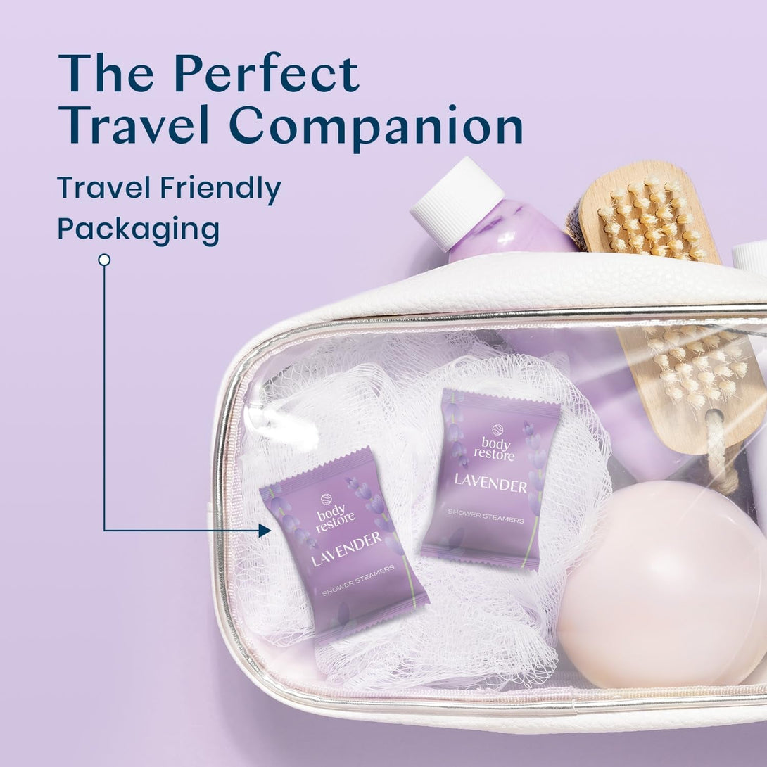 Body Restore Shower Steamers Aromatherapy 15 Pack - Fathers Day Unique Gifts for Dad, Grandpa, Birthday Gift for Mom, Daughter, Son, Best Friend, Travel Essentials, Self Care, Bath Bombs - Lavender