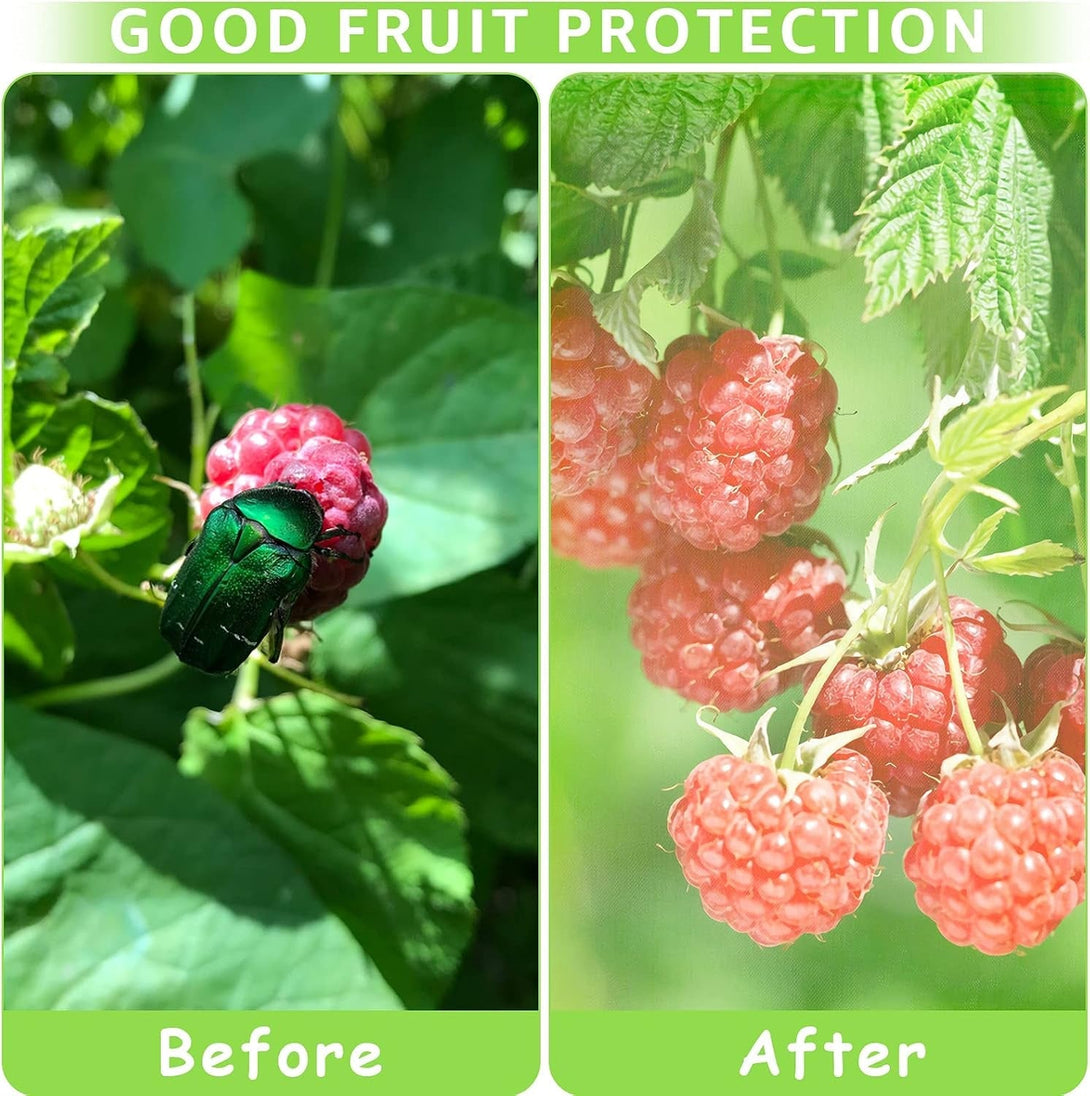 MIXC 50 Pcs Fruit Protection Bags,6''×8''Fruit Netting Bags for Fruit Trees Fruit Cover Mesh Bag with Drawstring Netting Barrier Bags for Plant Fruit Flower