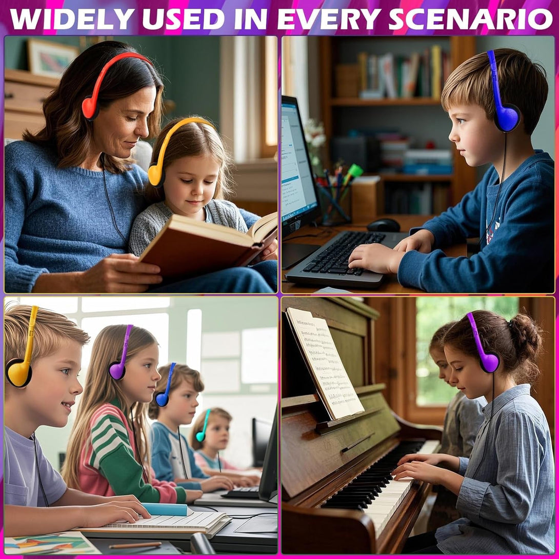 18 Pack Classroom Kids Headphones Bulk for School Students Children Teen Boys Girls, Wholesale Bulk Headphones for Classroom Earphones 3.5Mm Jack(Mix Colors)