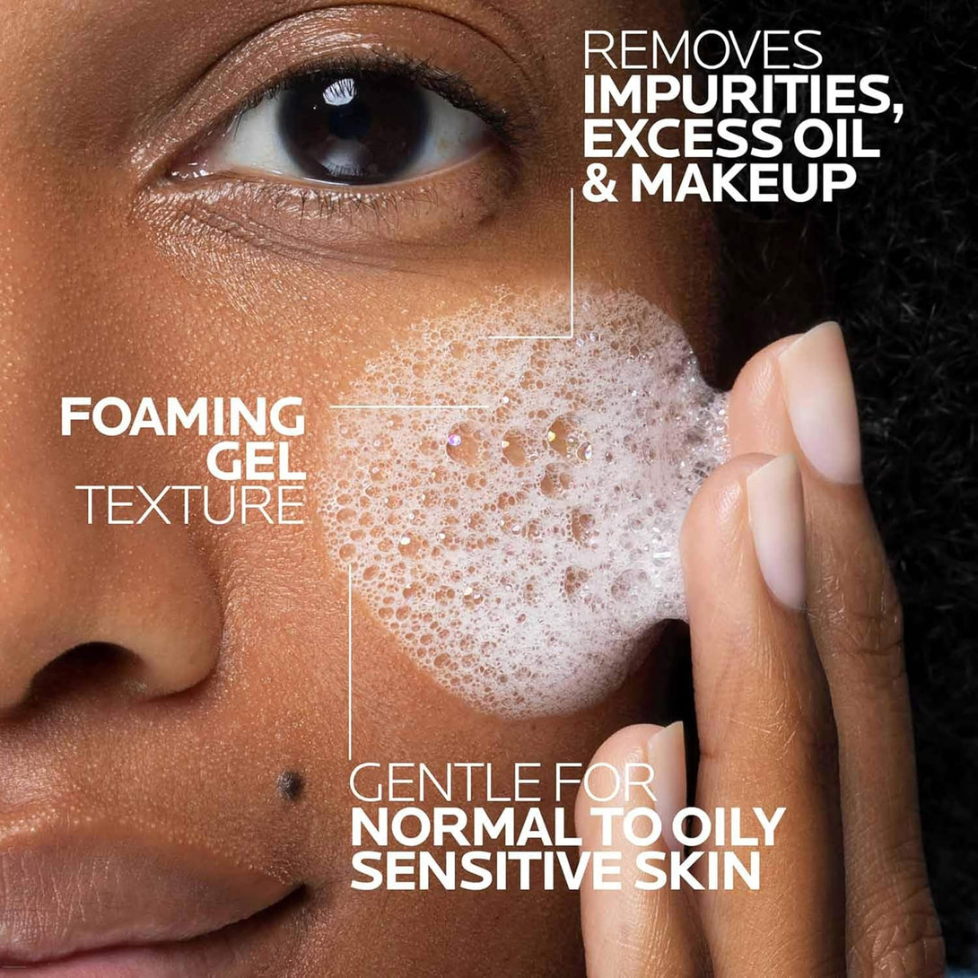 La Roche-Posay Toleriane Purifying Foaming Facial Cleanser, Niacinamide + Ceramides + Prebiotic Thermal Water, Oil Free Face Wash for Oily Skin, Pore Cleanser Safe for Sensitive Skin, Soap Free