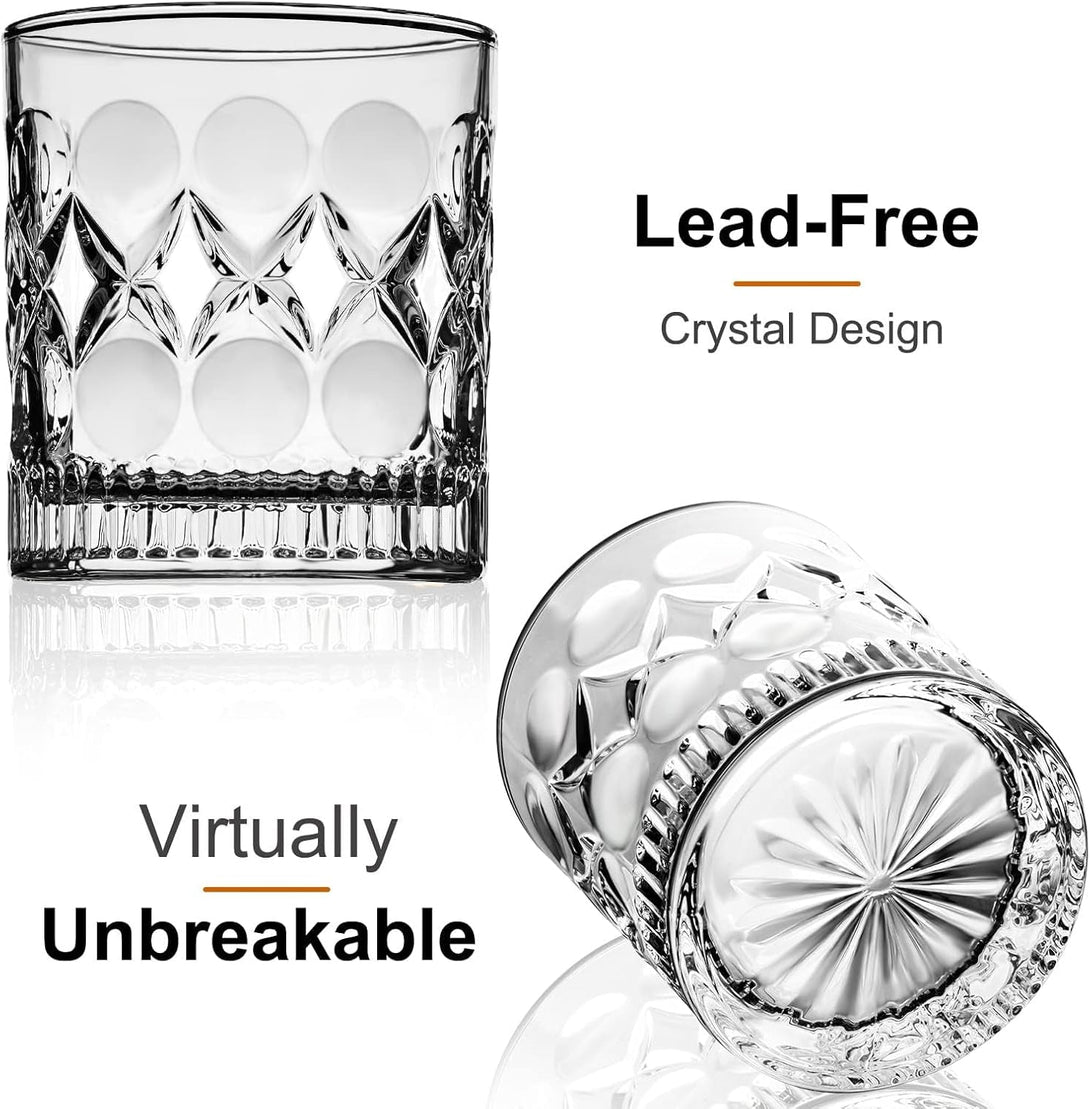 PARACITY Whiskey Glasses Set of 2,Christmas Gift, Old Fashioned Glasses, Rocks Glasses, Bourbon Glasses, Suitable for Use in Bars, Parties, and Homes, the Right Gift for Men, Father 'S Day Gift