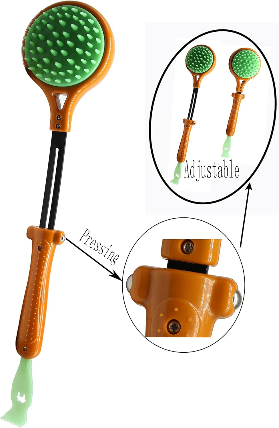 Zdycgtime Massage Hammer,Multifunctional Stretchable Health-Preserving Back Scratcher and Body Relaxation Massager,For Household, Office Workers Blood Circulation Tool(Orange)