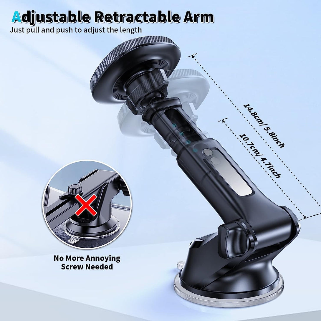 Apps2Car for Magsafe Car Mount, Magnetic Phone Holder for Car Dashboard Windshield Iphone Mount Holder Compatible with Iphone 16 15 14 13 12 Pro plus Max, 17 Strong Magnets, Charging Not Supported