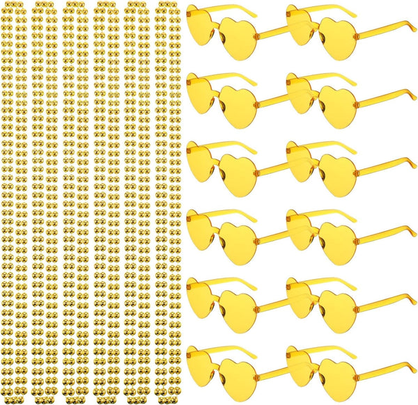 Mepase 24 Pcs Beads Necklaces and Heart Sunglasses 80S Accessories for Adults Wedding Graduation Summer Party Favor