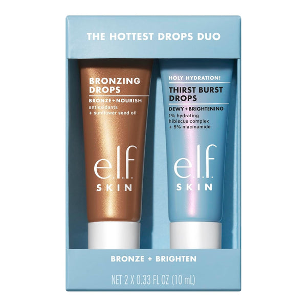 E.L.F. SKIN Hottest Duo: Holy Hydration Thirst Burst & Bronzing Drops Skincare Set, Vegan & Cruelty-Free