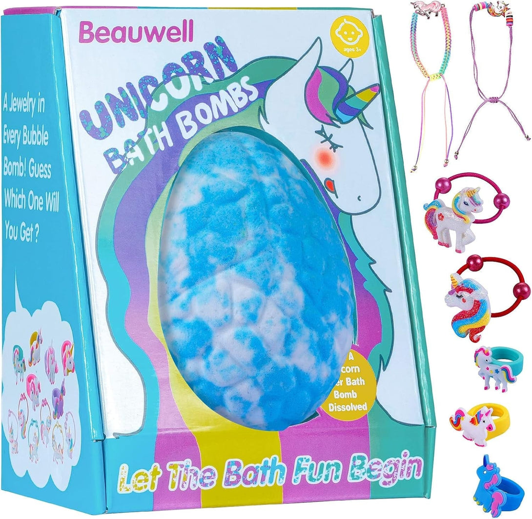 Bath Bombs for Kids, XXXL Kids Bath Bombs with Surprise inside Unicorns Gifts for Girls, Natural Organic Bubble Bath, Easter Basket Stuffers