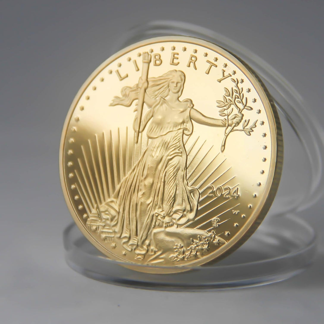 2024 U.S. Eagle the United States Statue of Liberty Gold Plated Coin 1 Oz Uncirculated Commemorative Coin