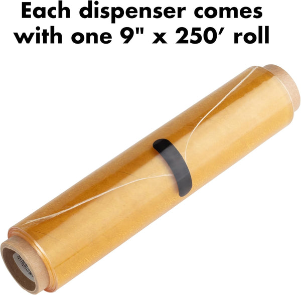Chicwrap Subway Tile Refillable Plastic Wrap Dispenser - One 9" X 250' Roll of Professional Grade Plastic Wrap - BPA Free and Kosher Certified -